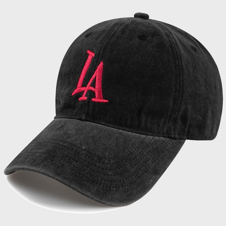 L.A STONE WASHED CAP-CHARCOAL