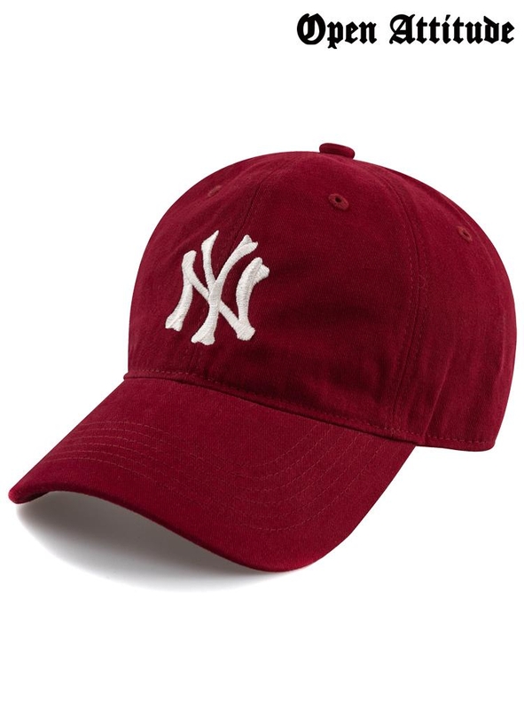 Unique NY COTTON BALL CAP-RED WINE