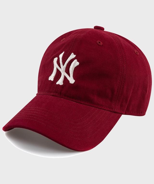 Unique NY COTTON BALL CAP-RED WINE