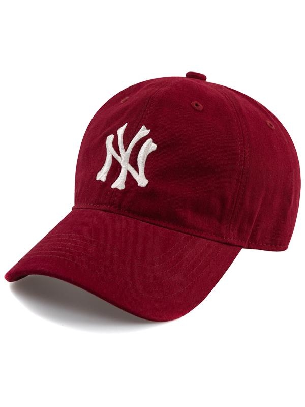 Unique NY COTTON BALL CAP-RED WINE