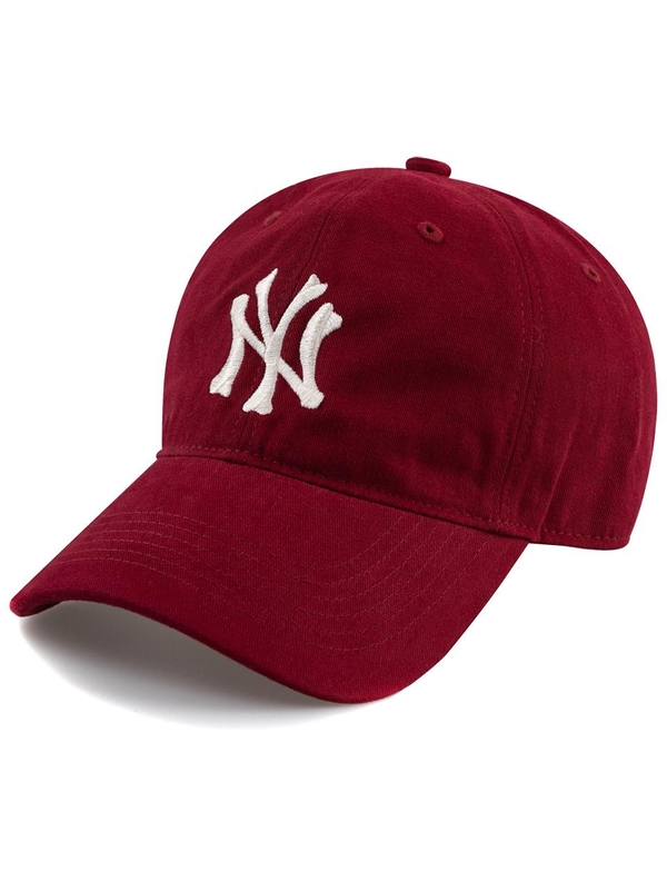 Unique NY COTTON BALL CAP-RED WINE