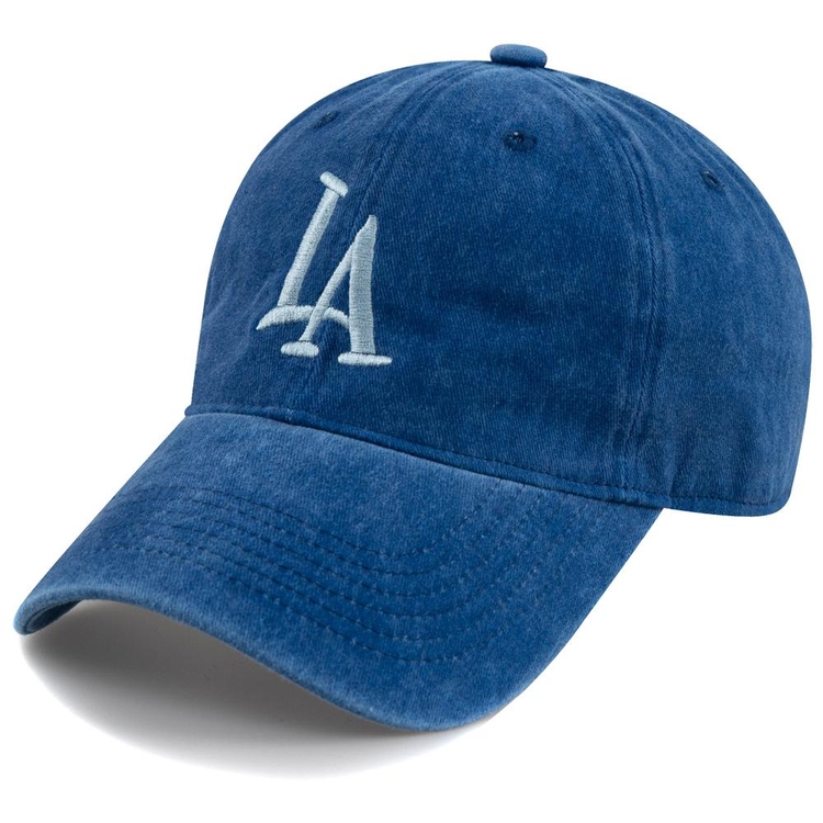 L.A STONE WASHED CAP-BLUE