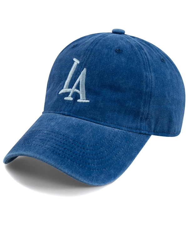 L.A STONE WASHED CAP-BLUE