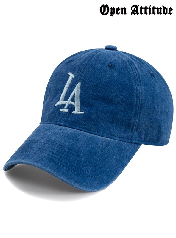 L.A STONE WASHED CAP-BLUE