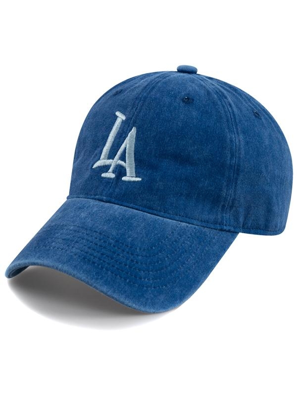 L.A STONE WASHED CAP-BLUE