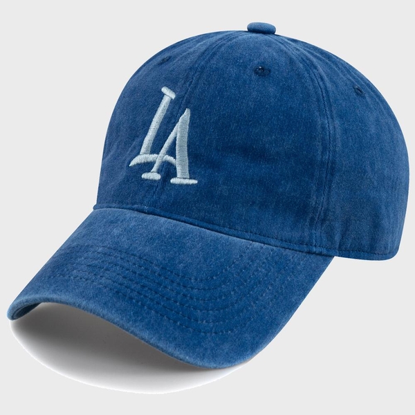 L.A STONE WASHED CAP-BLUE