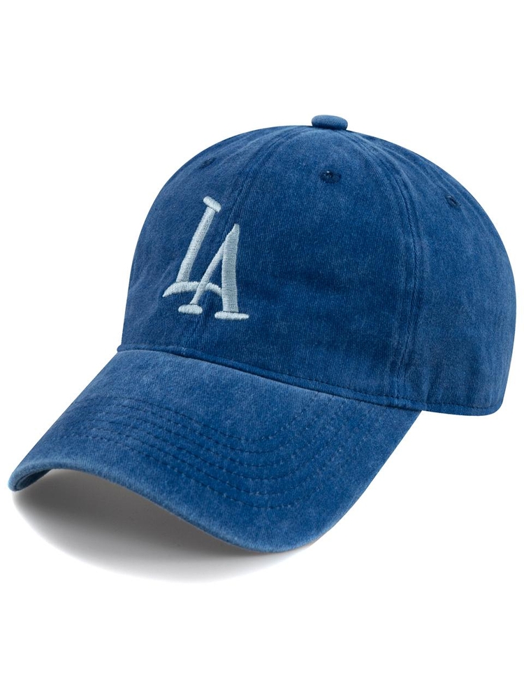 L.A STONE WASHED CAP-BLUE