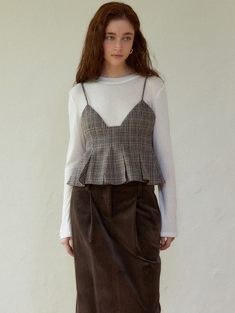 Tweed bustier (brown)