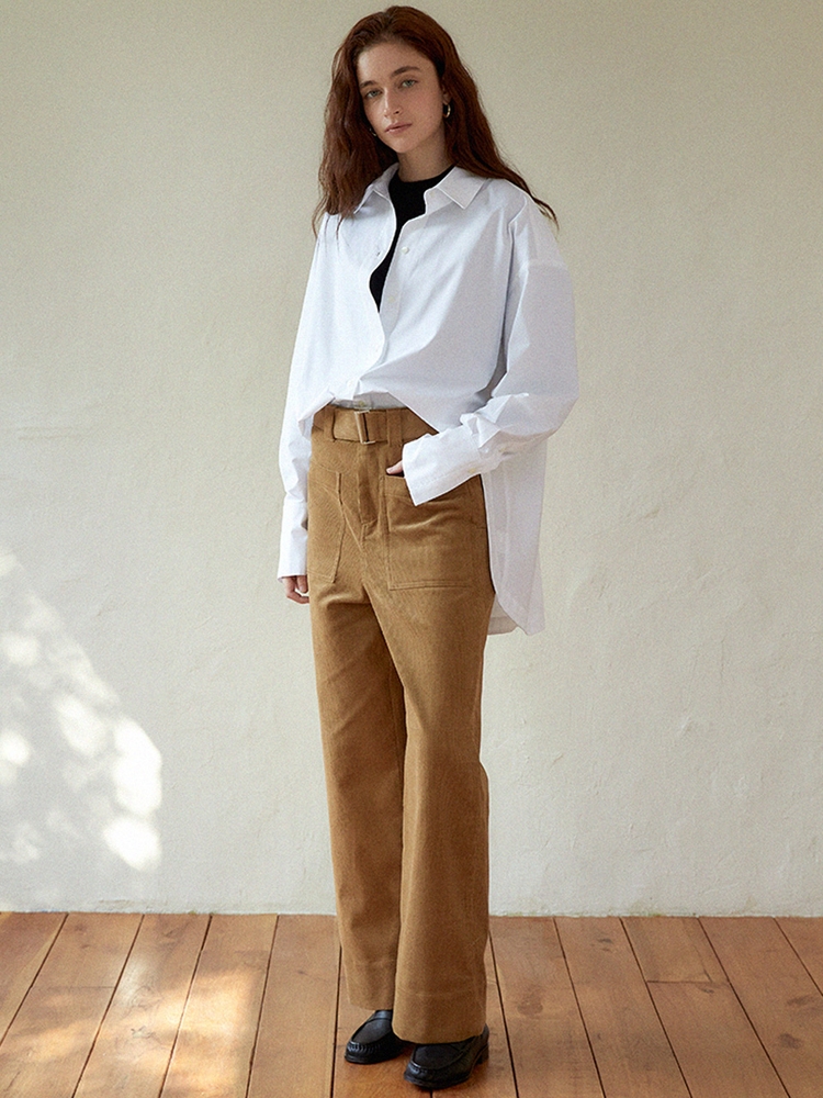 Pocket wide pants (brown)