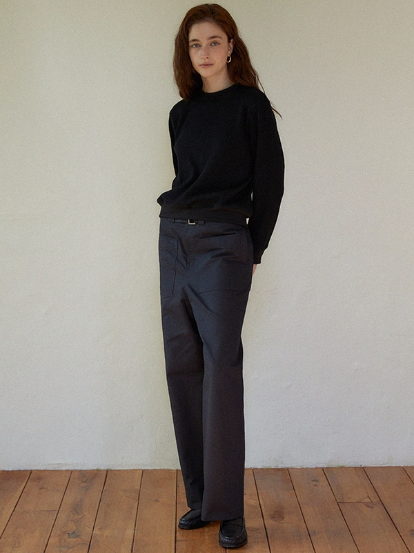 Pocket wide pants (black)