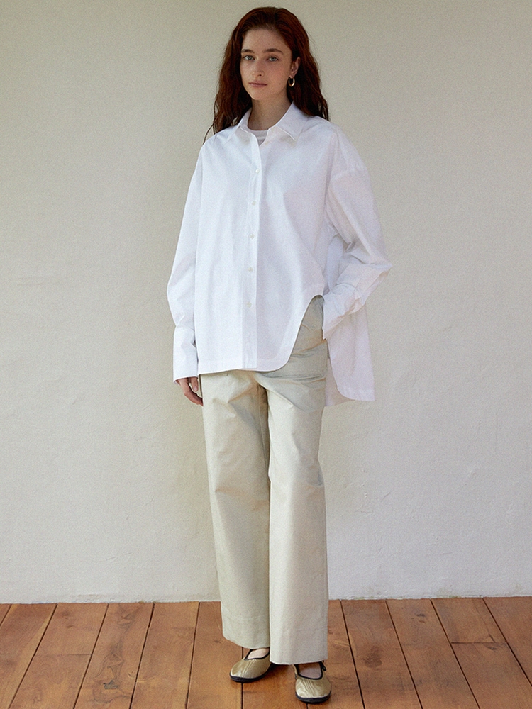 Pocket wide pants (light khaki)