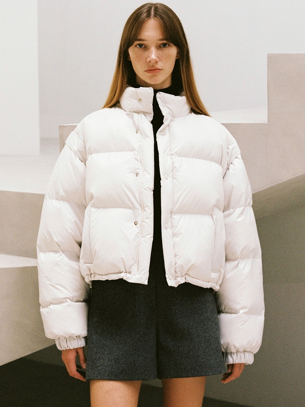 detachable vegan puffer jacket (ivory)