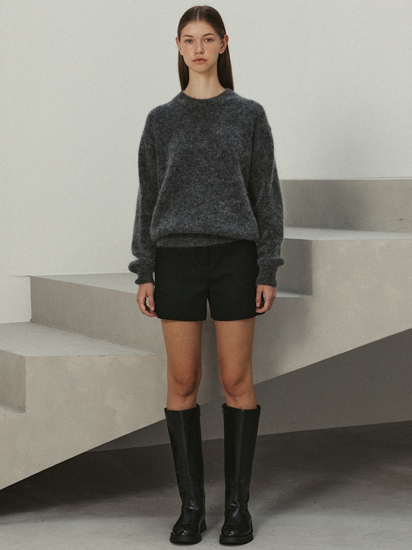 wool short pants (black)