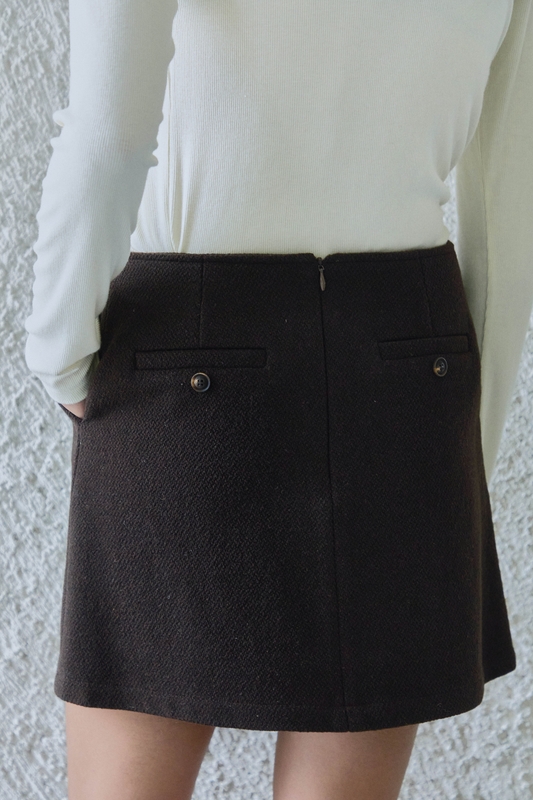 CLASSIC TWEED MINI SKIRTS / BROWN