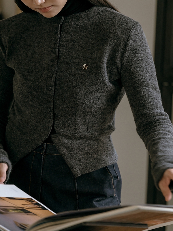 Quarry Wool Cardigan Knitwear _ Gray