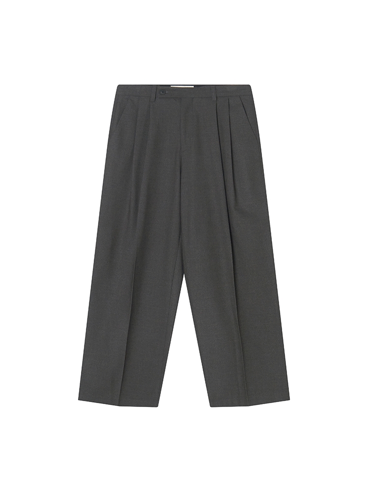 Flat Pintuck Slacks _ Gray