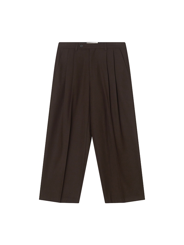 Flat Pintuck Slacks _ Brown