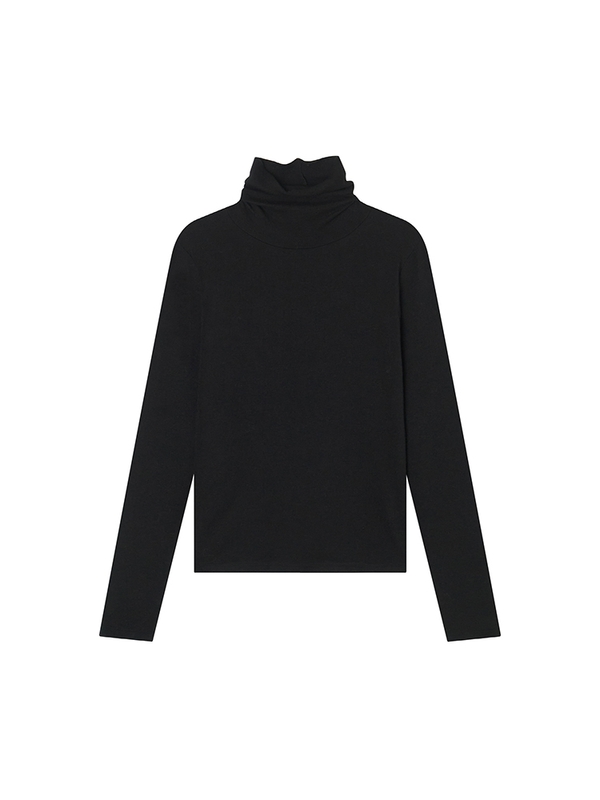 Lenna Wool Turtleneck T-Shirt _ Black