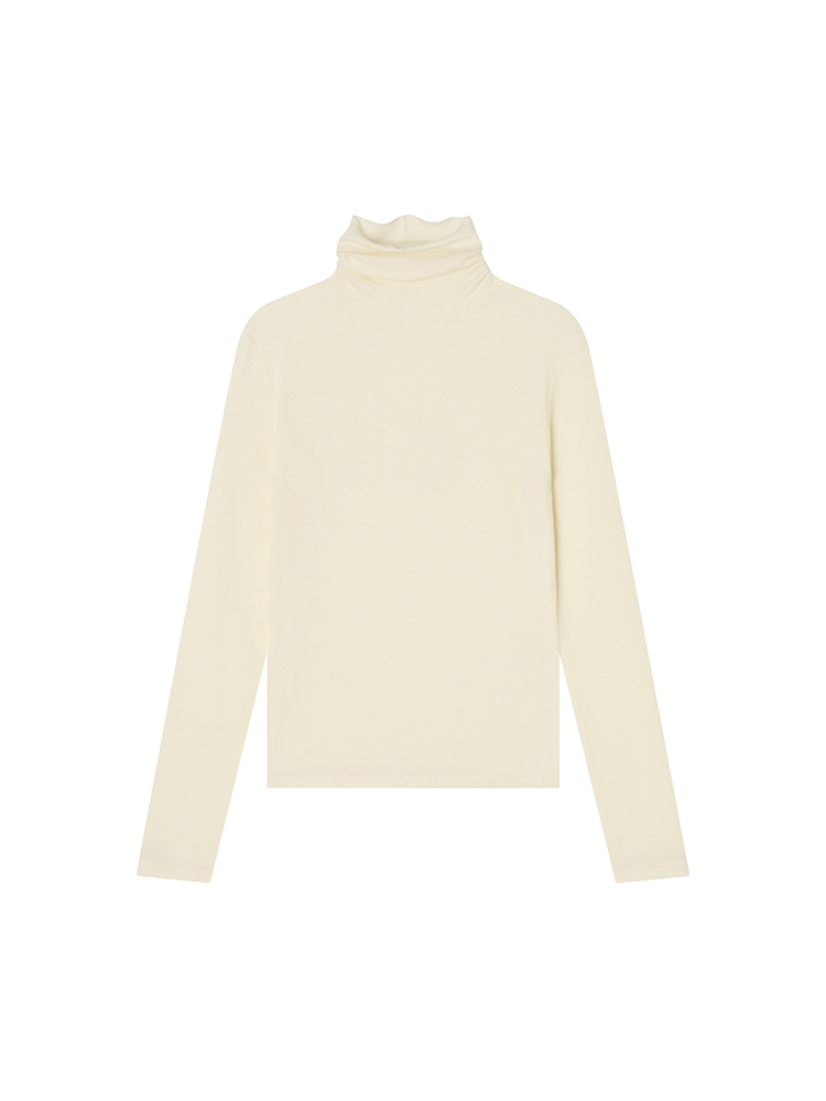 Lenna Wool Turtleneck T-Shirt _ Ivory