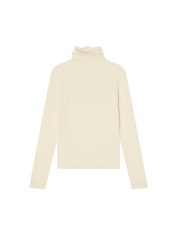 Lenna Wool Turtleneck T-Shirt _ Ivory