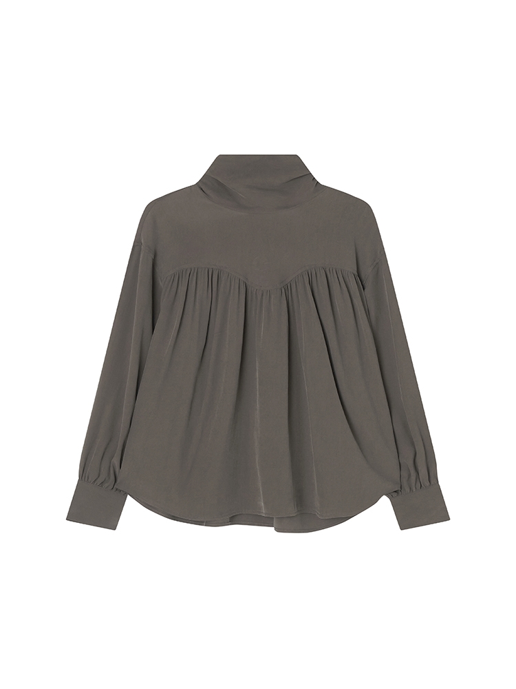 Analeigh Tie Blouse _ Gray