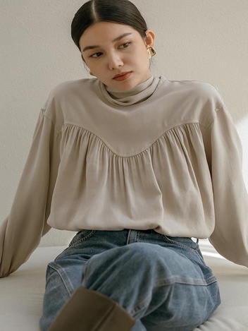 Analeigh Tie Blouse _ Beige