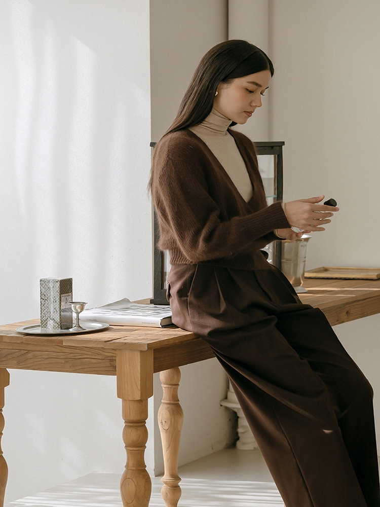 Lenna Wool Turtleneck T-Shirt _ Beige