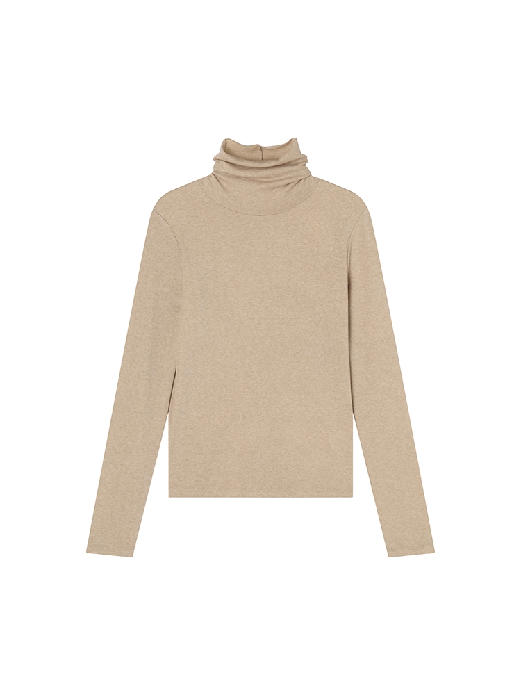 Lenna Wool Turtleneck T-Shirt _ Beige