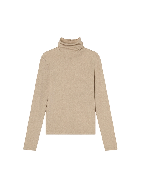 Lenna Wool Turtleneck T-Shirt _ Beige