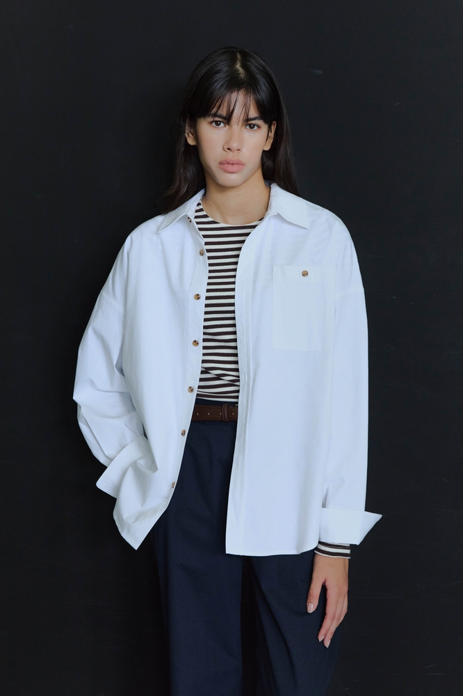 OXFORD OVERSIZED SHRITS / WHITE