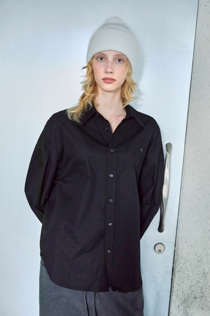 OXFORD OVERSIZED SHRITS / BLACK