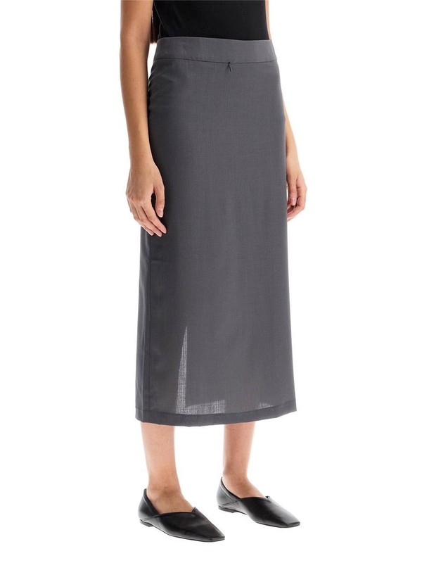 팔로마 울 FW24 midi skirt with zipper TV4101203 GREY