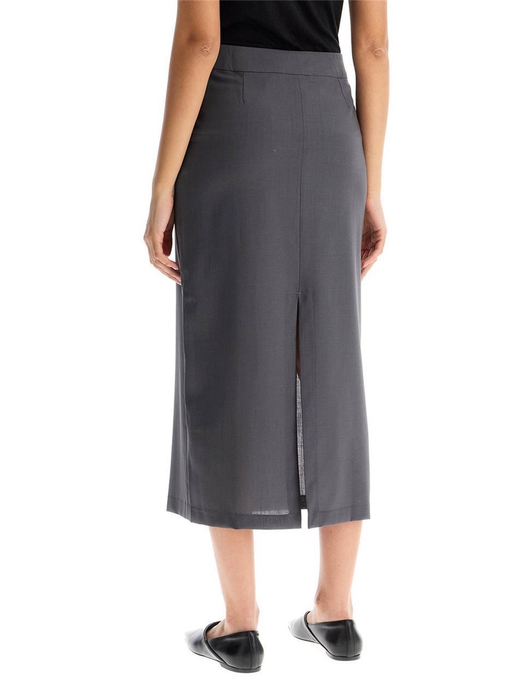 팔로마 울 FW24 midi skirt with zipper TV4101203 GREY