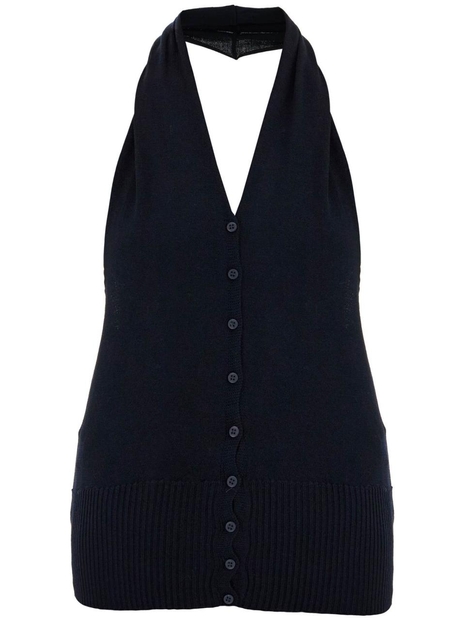 팔로마 울 FW24 sola merino halter top TJ0815134 NAVY