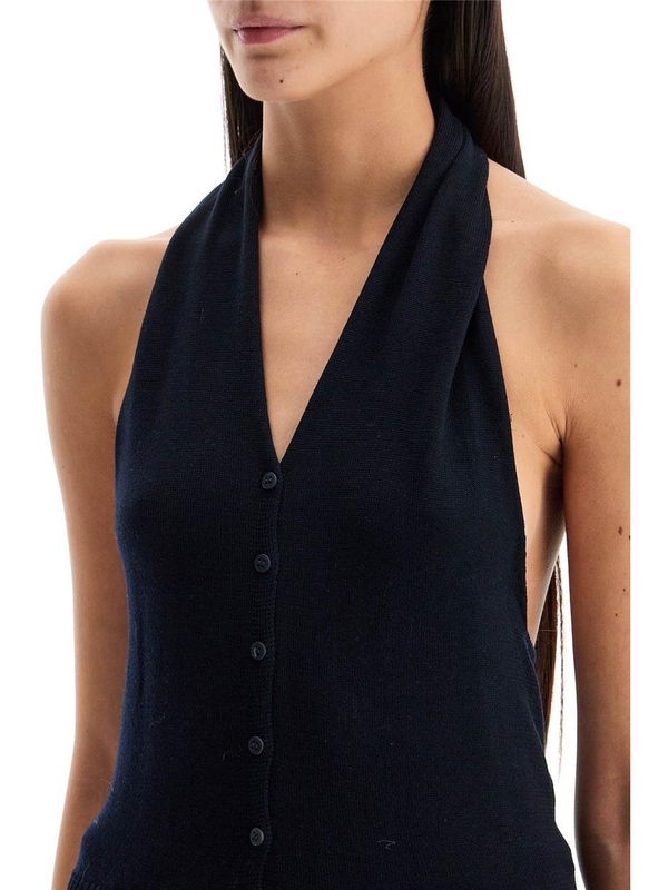 팔로마 울 FW24 sola merino halter top TJ0815134 NAVY