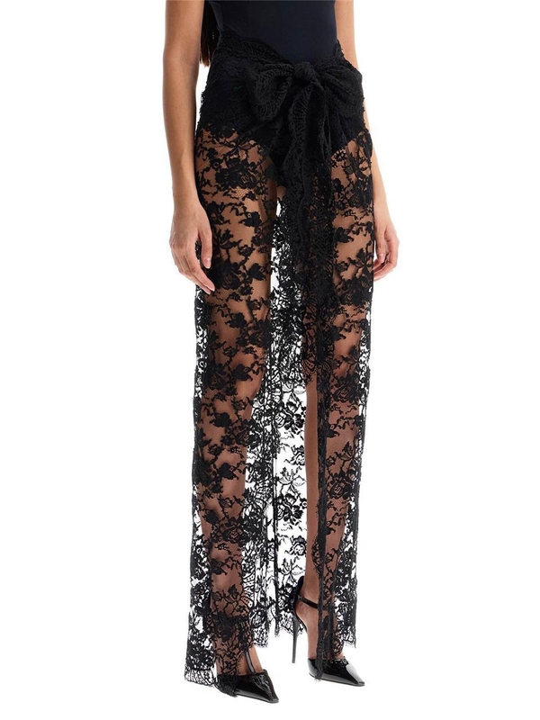 돌체앤가바나 FW24 long lace maxi skirt F4CZIT HLM6T NERO