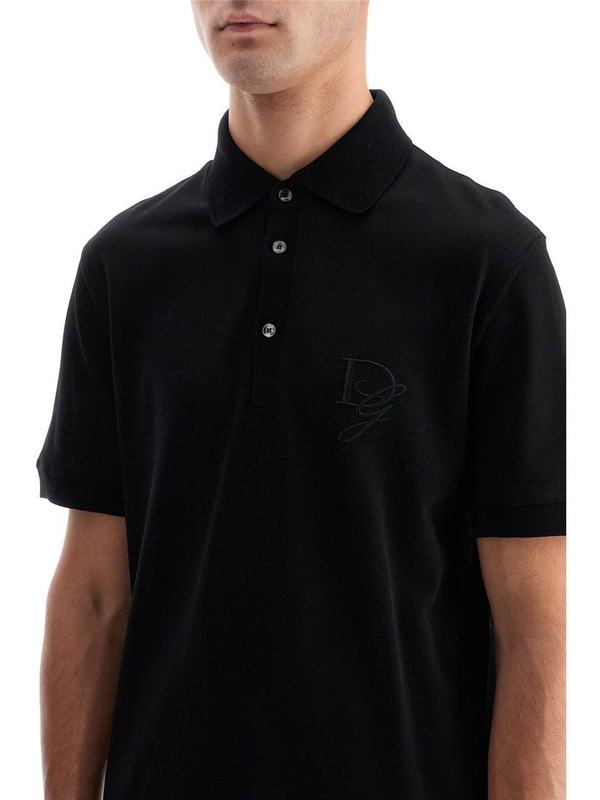 돌체앤가바나 FW24 polo shirt with dg embroidery G8SG0Z G7N4P NERO