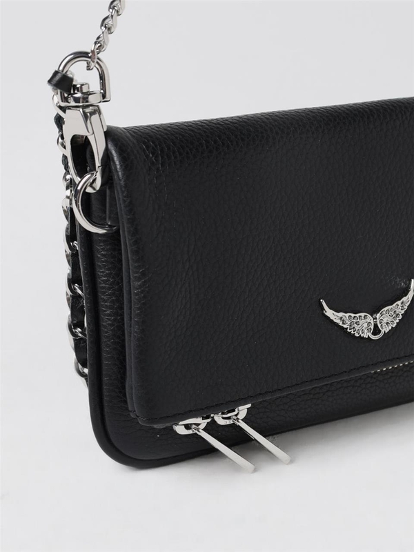 쟈딕 앤 볼테르 FW24 Zadig & Voltaire Rock Nano Clutch Bag in Grained Leather LWBA00005 001 Black