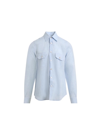 키톤 SS25 Kiton Linen Shirt UCWMH0921302000 Blue