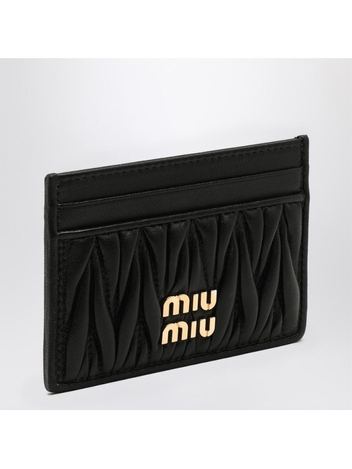 미우미우 SS25 Miu Miu Black matelasse leather cardholder 5MC076AFPP Black