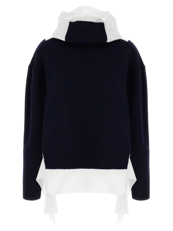 언더커버 FW24 Two-material sweater UC2D1904DARKNAVY Blue