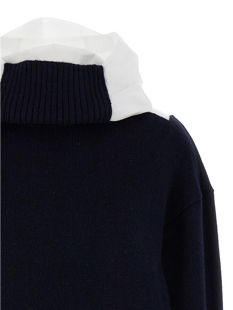 언더커버 FW24 Two-material sweater UC2D1904DARKNAVY Blue