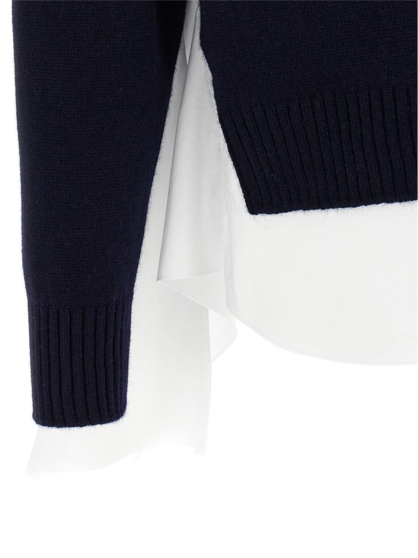 언더커버 FW24 Two-material sweater UC2D1904DARKNAVY Blue