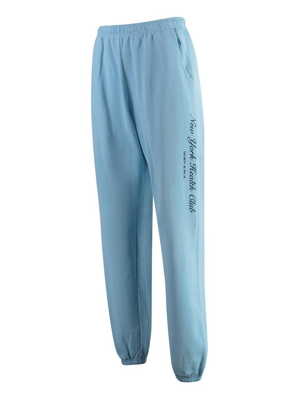 스포티앤리치 SS23 Logo print sweatpants SW843HO_H2ONAVY Light Blue