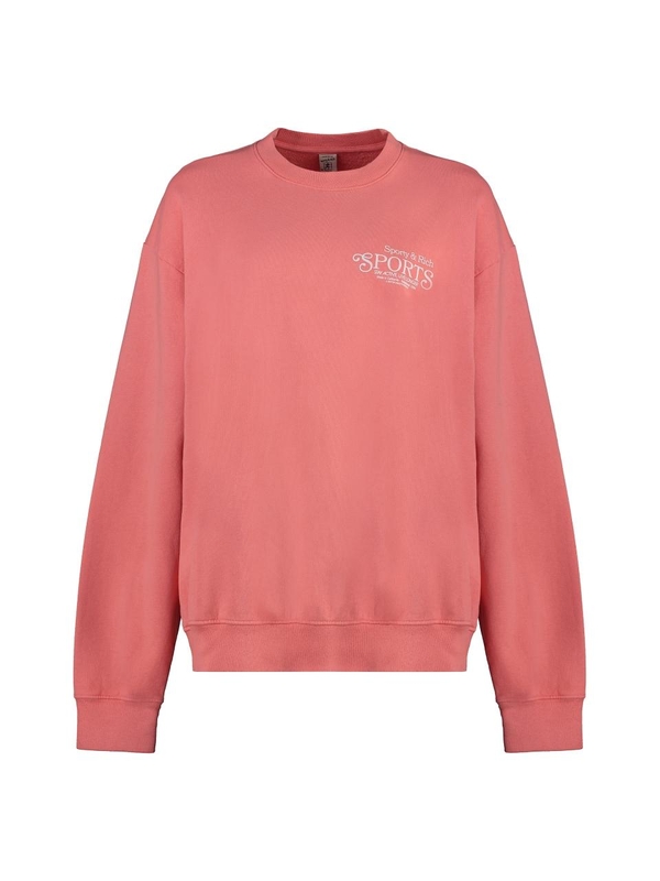 스포티앤리치 SS23 Cotton crew-neck sweatshirt CR851ST_STRAWBERRYWHITE Coral