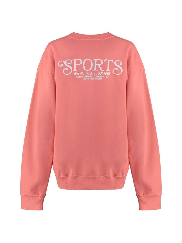 스포티앤리치 SS23 Cotton crew-neck sweatshirt CR851ST_STRAWBERRYWHITE Coral