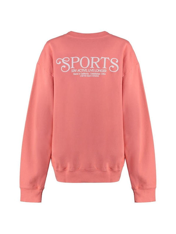 스포티앤리치 SS23 Cotton crew-neck sweatshirt CR851ST_STRAWBERRYWHITE Coral