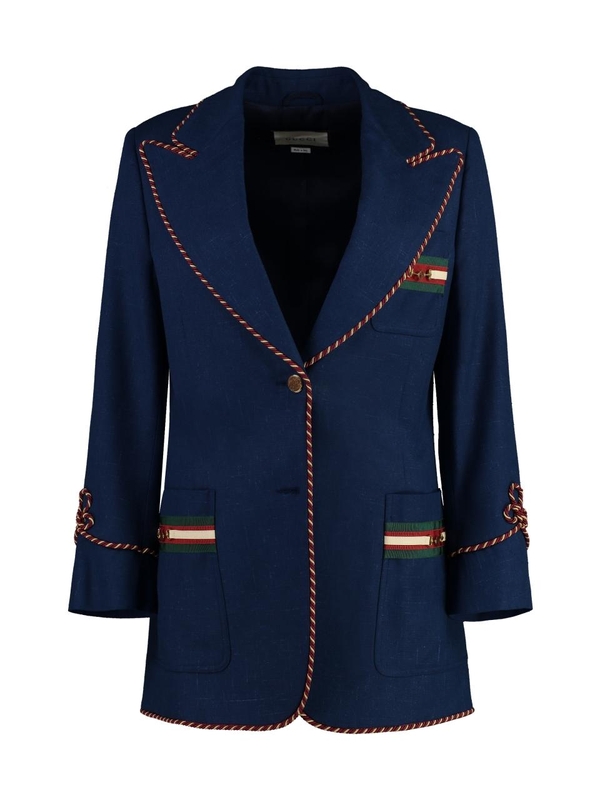 구찌 FW19 Single-breasted two-button blazer 1569922Z8A2K_4175 blue