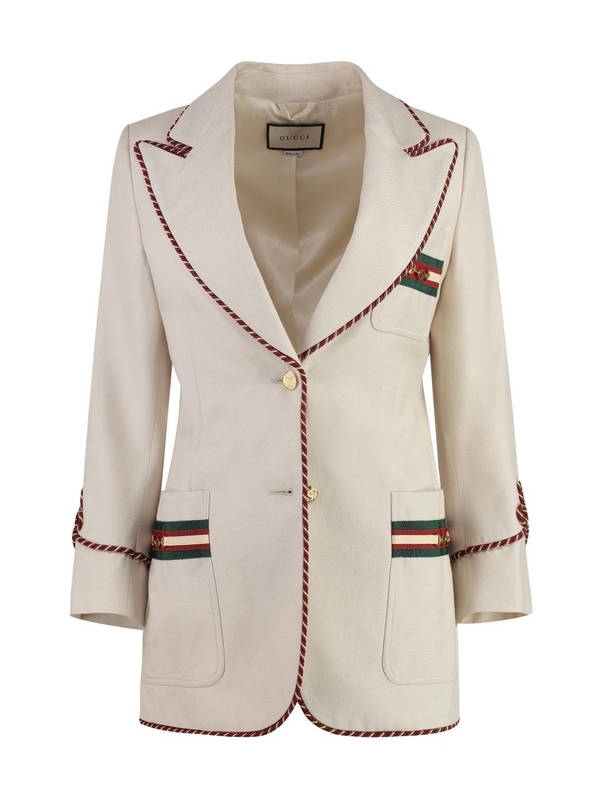 구찌 FW19 Single-breasted two-button blazer 1569922Z8A2K_IVORY Ivory