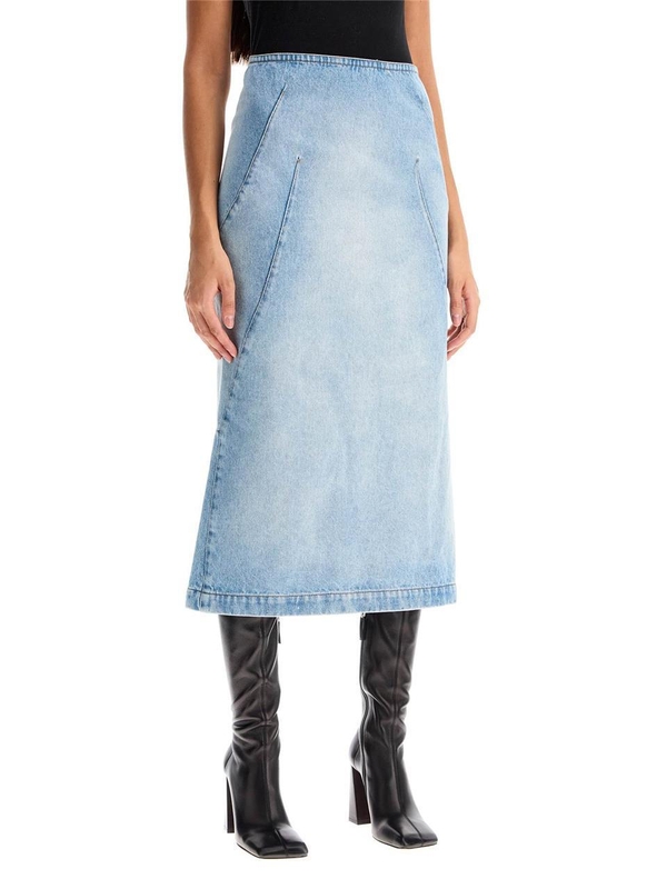 드리스반노튼 FW24 denim sibyl skirt 242 010825 9391 LIGHT BLUE